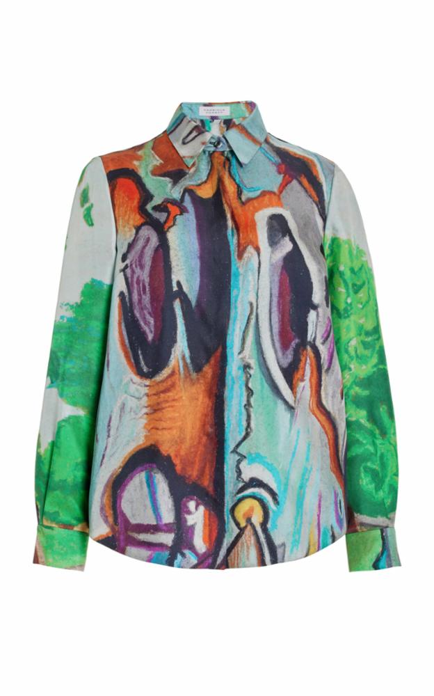 Henri Blouse in Printed Silk Twill