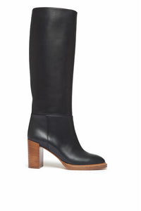 Bocca Knee High Boot in Black Leather