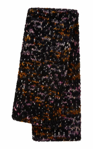 Louvin Knit Scarf in Space Dye Black Multi Welfat Cashmere