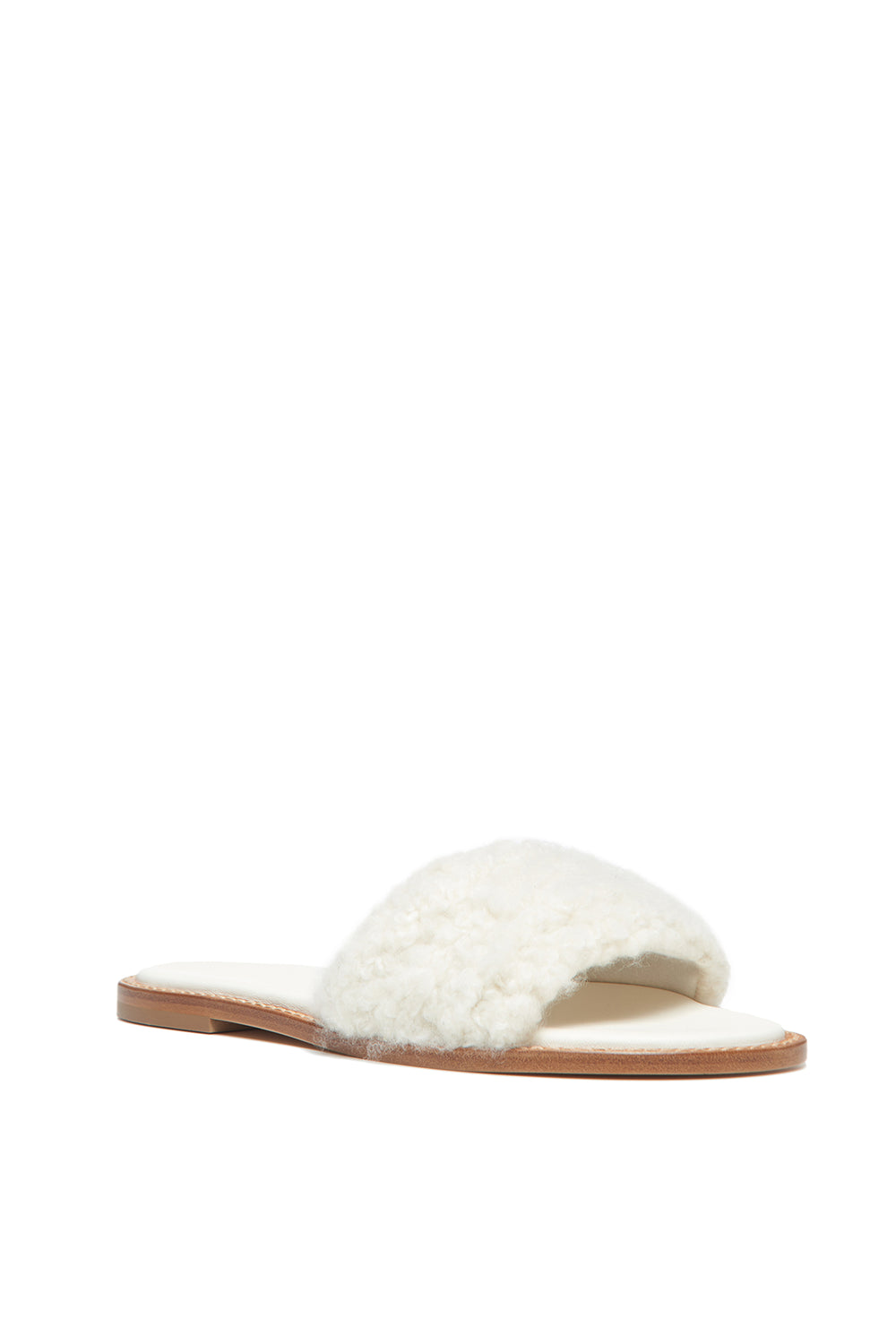 Ballast Slide Sandal in Ivory Cashmere Boucle