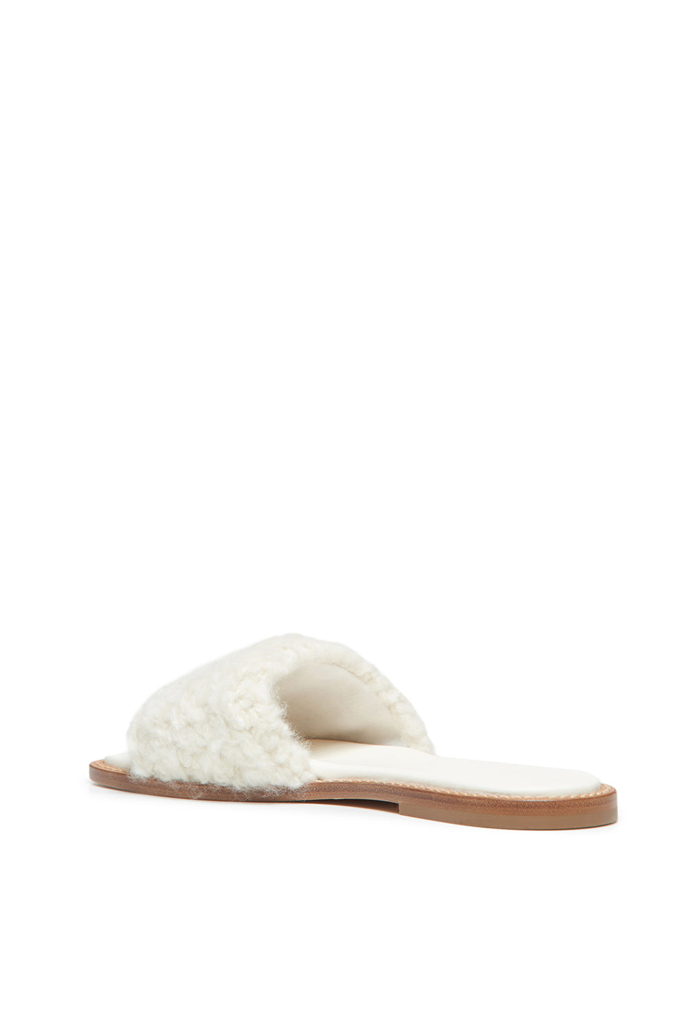Ballast Slide Sandal in Ivory Cashmere Boucle