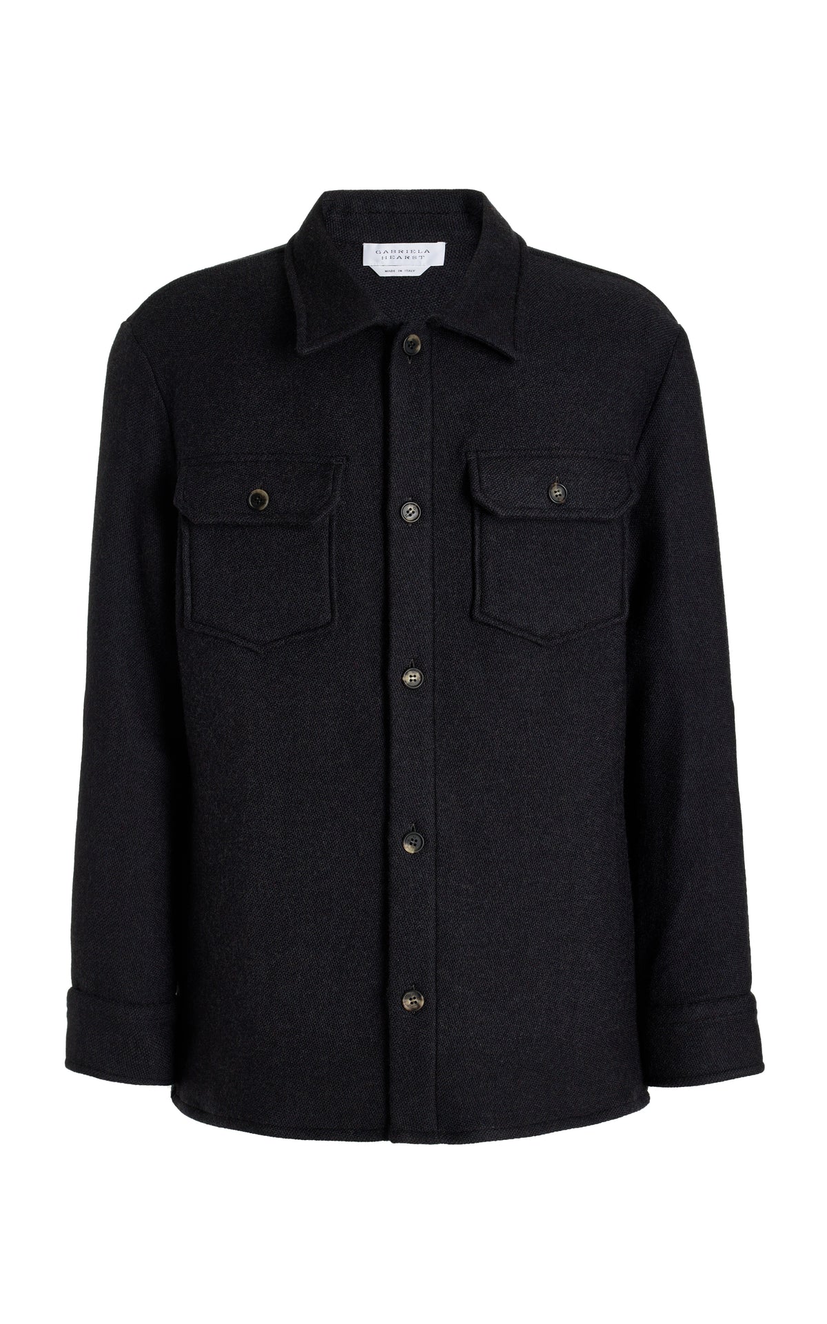 Fargo Overshirt in Charcoal Virgin Wool