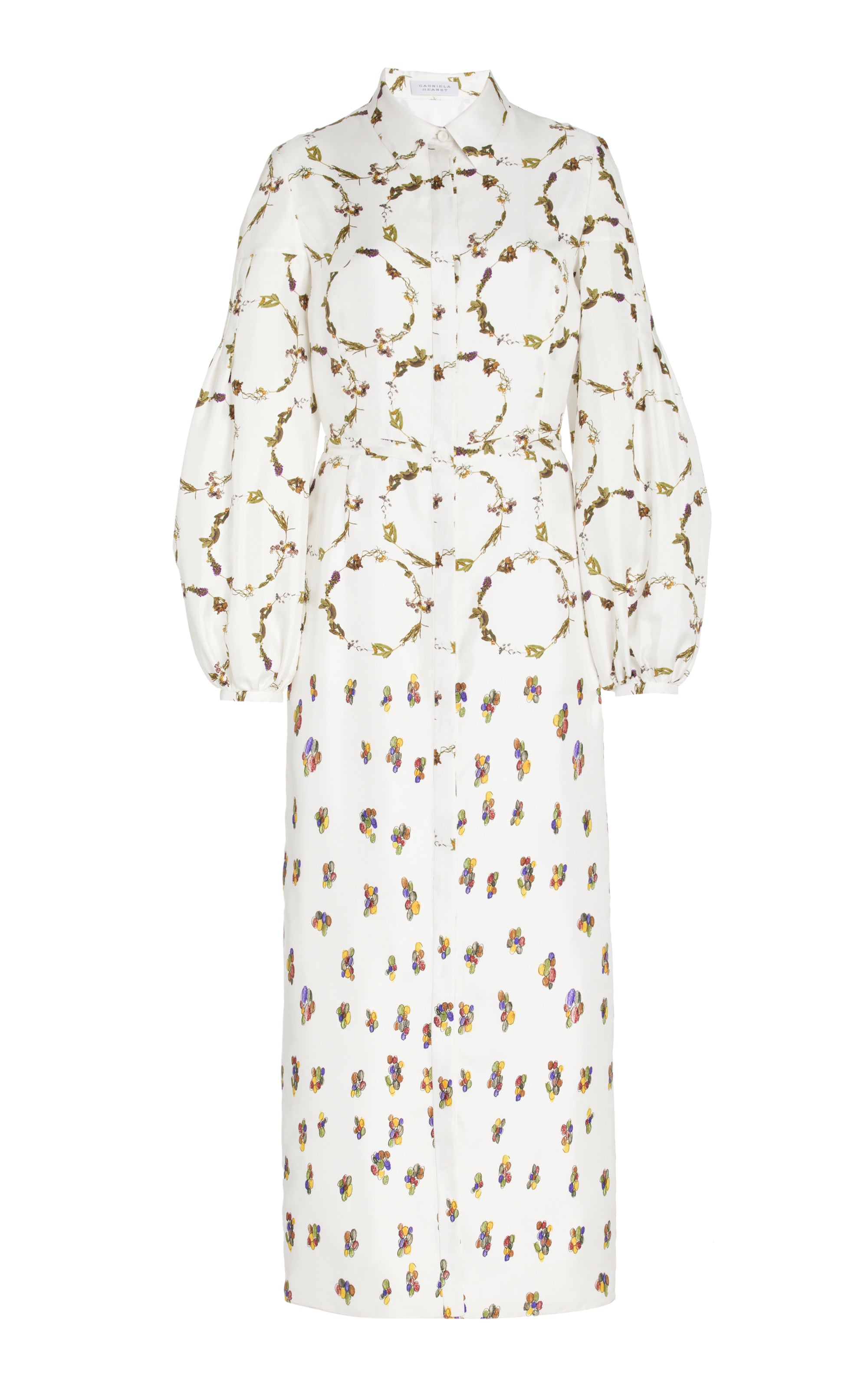 Mauri Shirtdress in Ivory Printed Silk Twill – Gabriela Hearst