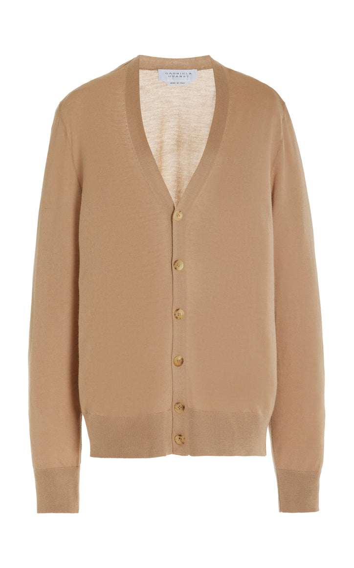Duke Knit Cardigan in Camel Cashmere