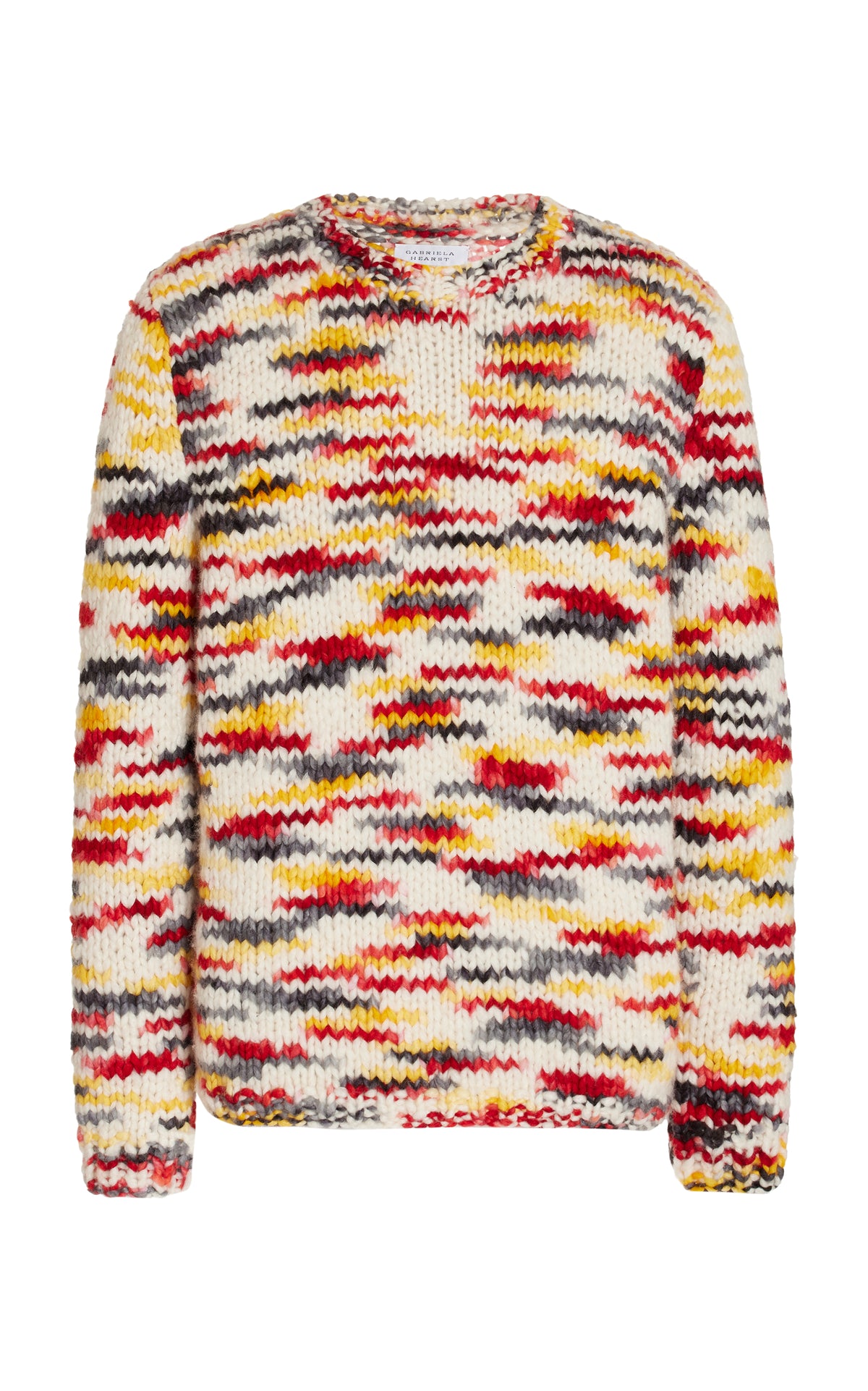 Lawrence Space Dye Knit Sweater in Fire Multi Welfat Cashmere