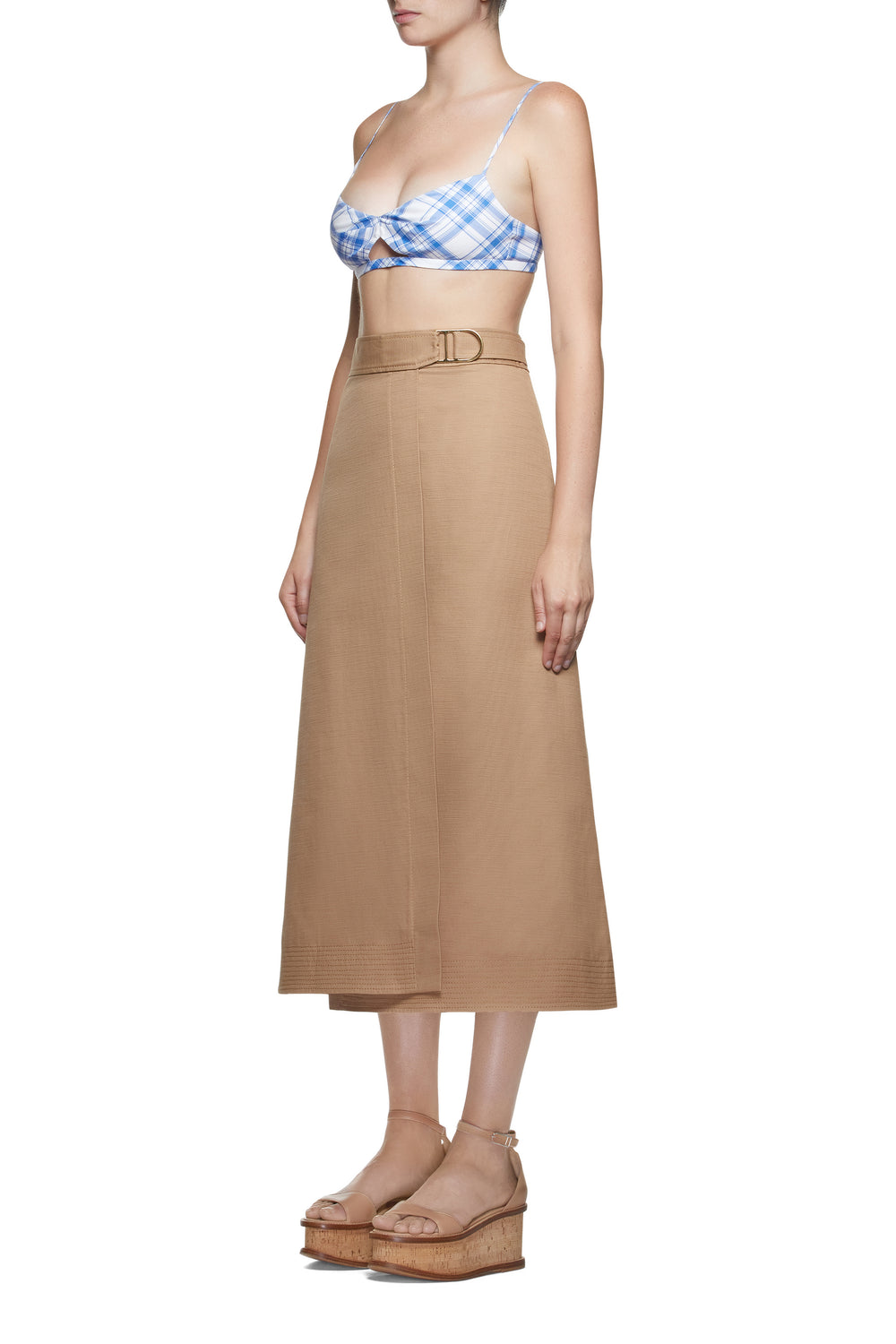 ブルーチェックのアップサイクルコットンのガイアブラレット