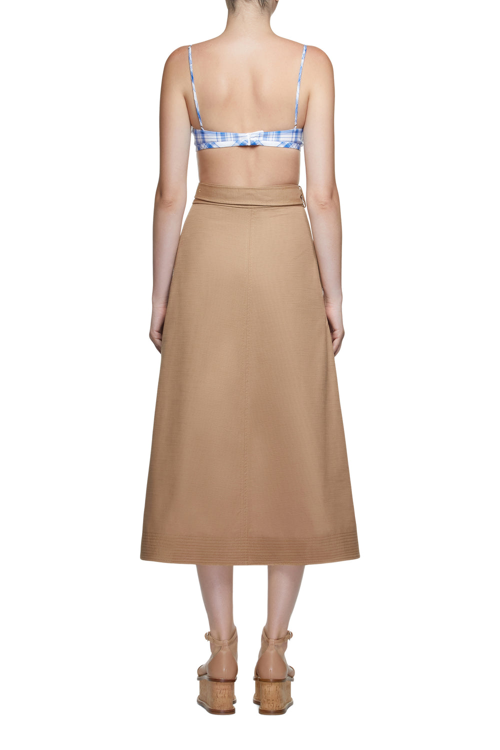 ブルーチェックのアップサイクルコットンのガイアブラレット