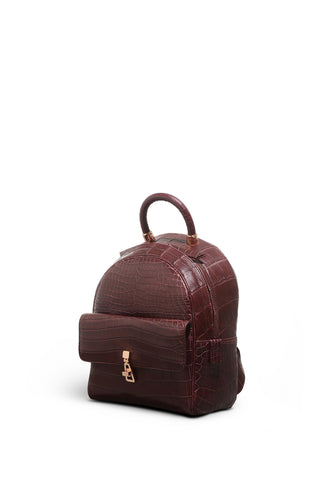 Mini Billie Backpack in Bordeaux Crocodile Leather
