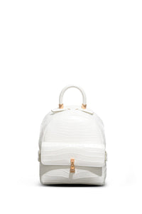 Mini Billie Backpack in Ivory Crocodile Leather