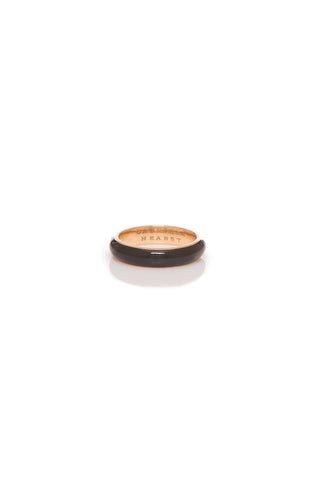 18K Rose Gold Black Enamel Ring - Interior Engraving Detail | Gabriela Hearst