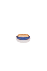 Vitreous Blue Enamel & 18K Gold Ring