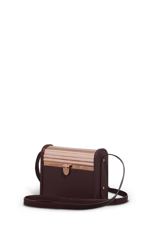 Large Mabel Crossbody Phone Case in Bordeaux Nappa Leather