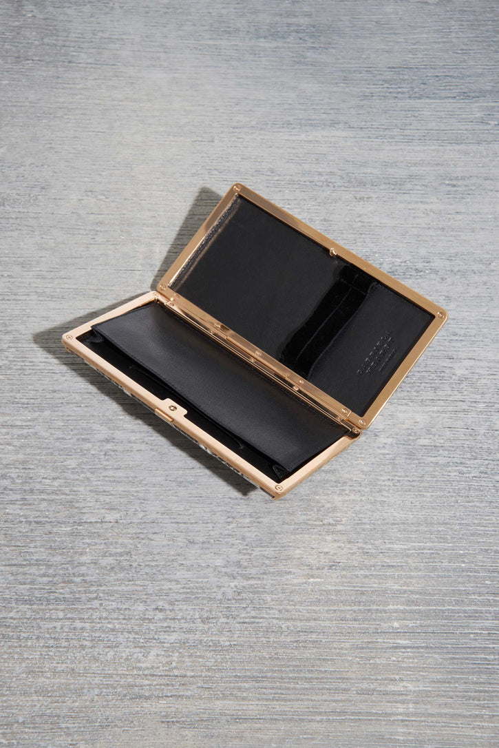Callas Clutch in Black & White Snakeskin