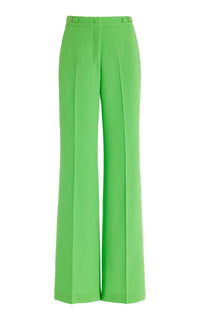 Vesta Pant in Fluorescent Green Wool Crepe