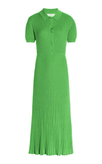 Amor Knit Dress in Fluorescent Green Cashmere Silk