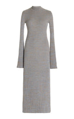 Castor Knit Dress in Light Blue Melange Cashmere Gabriela Hearst