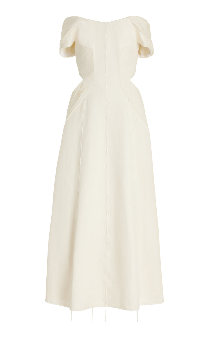 Erinna Dress in Ivory Linen