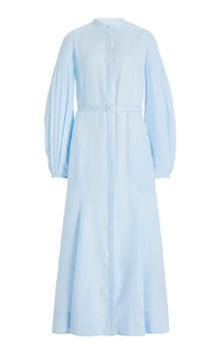 Lydia Dress in Light Blue Linen