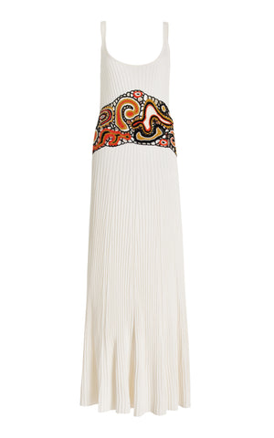 Mila Lace Knit Dress in Ivory Multi Cashmere Silk