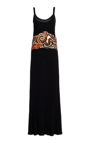 Mila Lace Knit Dress in Black Multi Cashmere Silk