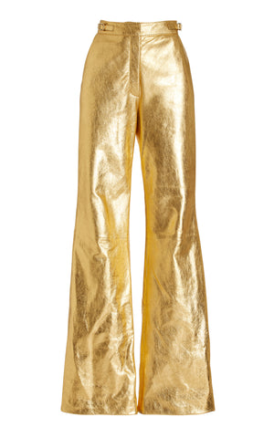 Vesta Pant in Gold Metallic Leather
