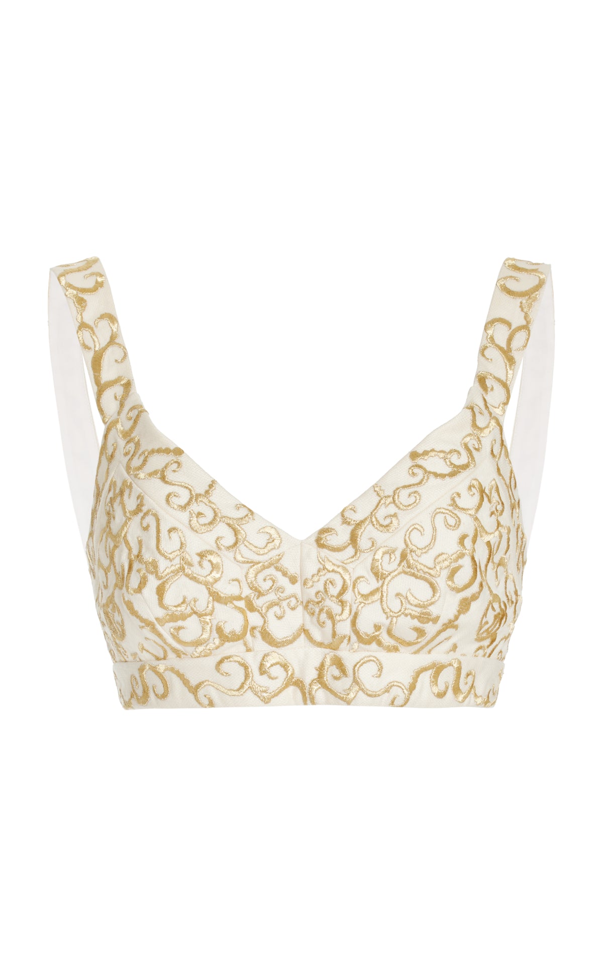 Eve Embroidered Bra in Ivory Linen