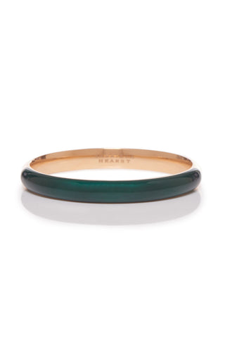 Green Enamel 18K Rose Gold Bangle - Front View | Gabriela Hearst