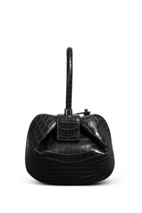 Nina Bag in Black Crocodile Leather