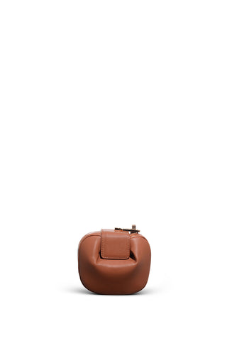 Cognac Nappa Leather Rafaela Coin Purse - Front View | Gabriela Hearst