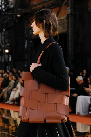 Laquered Tote Bag in Cognac Leather