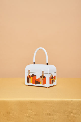 Patsy Bag in White Limited Edition Marquetry Hardware