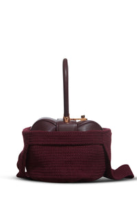Crossover Knit Bag in Bordeaux Cashmere