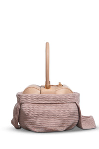 Crossover Knit Bag in Nude Cashmere