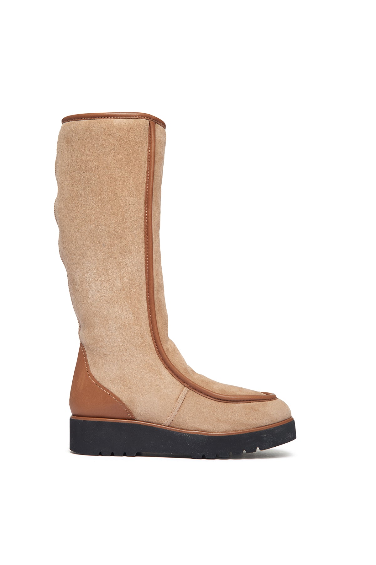 Tayna Flat Boot in Camel Leather