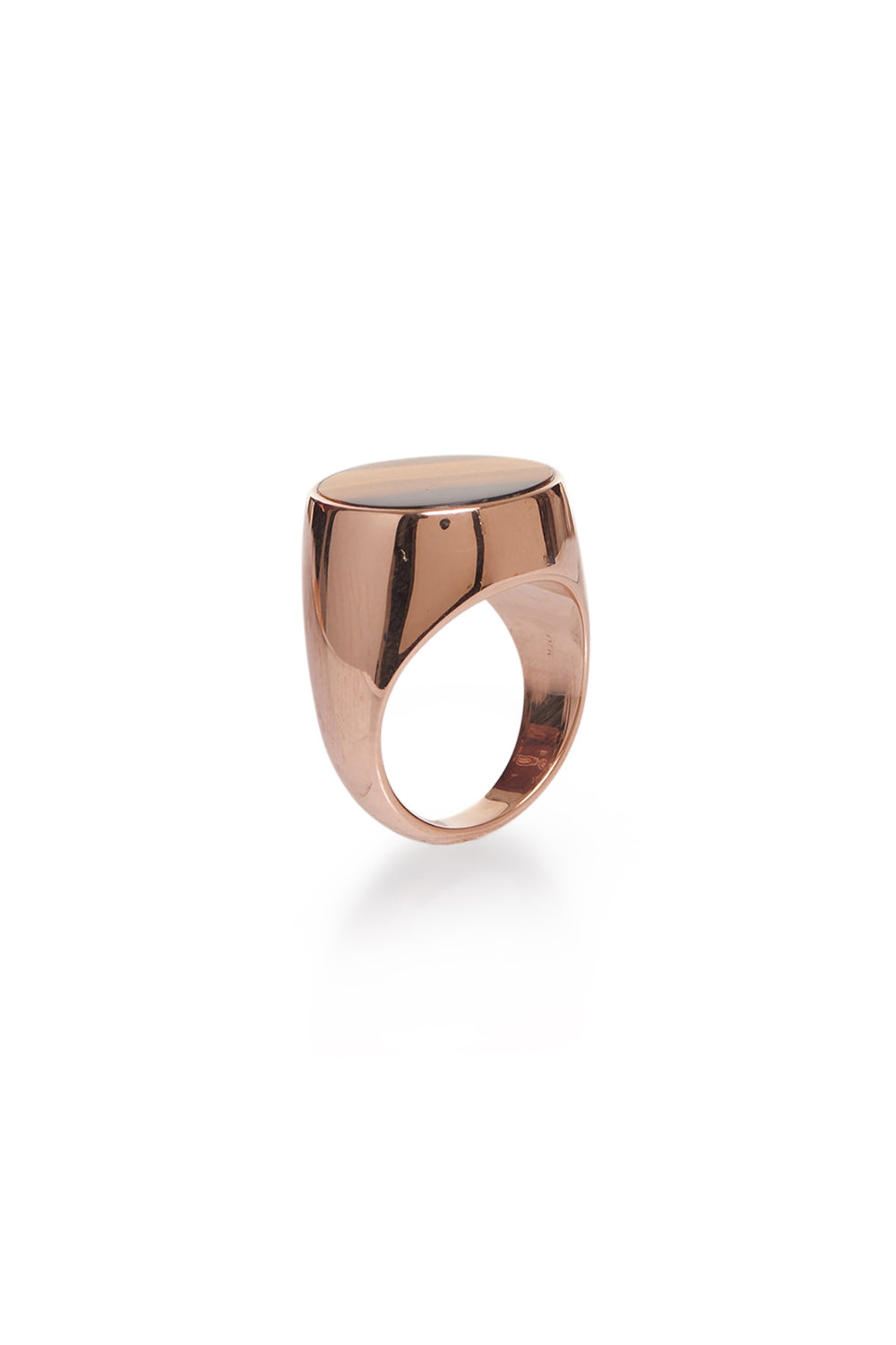 One Ounce” Signet Ring In Rose Gold & Tiger's Eye – Gabriela Hearst