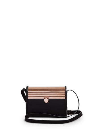 Large Mabel Crossbody Phone Case in Black Nappa Leather