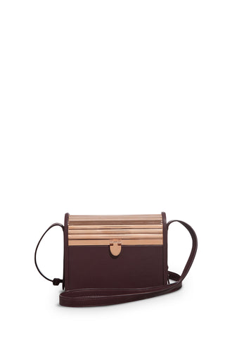 Large Mabel Crossbody Phone Case in Bordeaux Nappa Leather