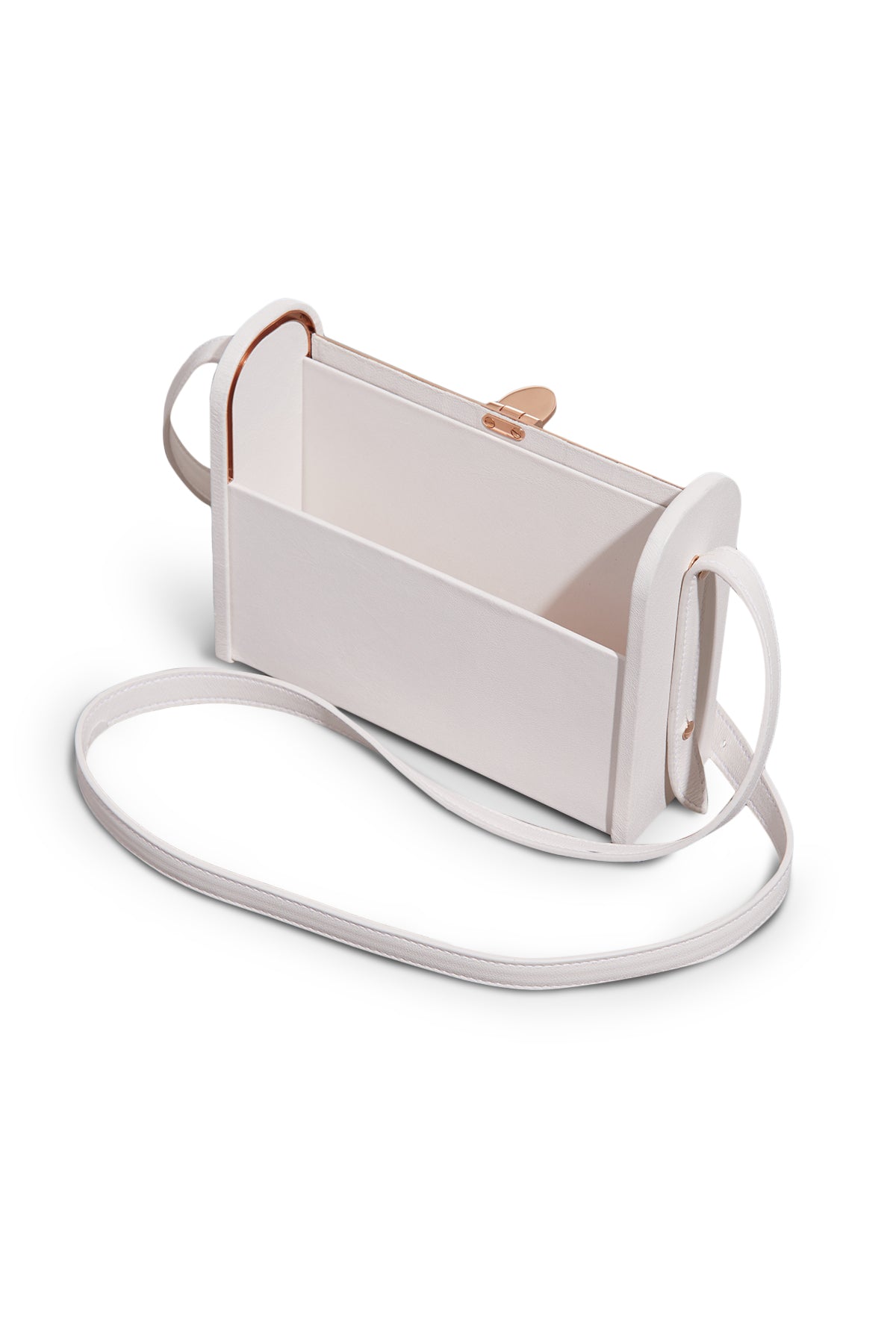 Large Mabel Crossbody Phone Case in Ivory Nappa Leather