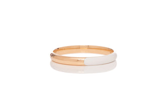 Ivory Enamel 18K Rose Gold Bangle - Side Profile | Gabriela Hearst