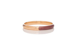 18K Rose Gold Brown Enamel Bangle - Side Angle | Gabriela Hearst