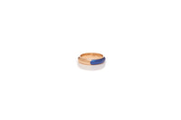 Vitreous Blue Enamel & 18K Gold Ring