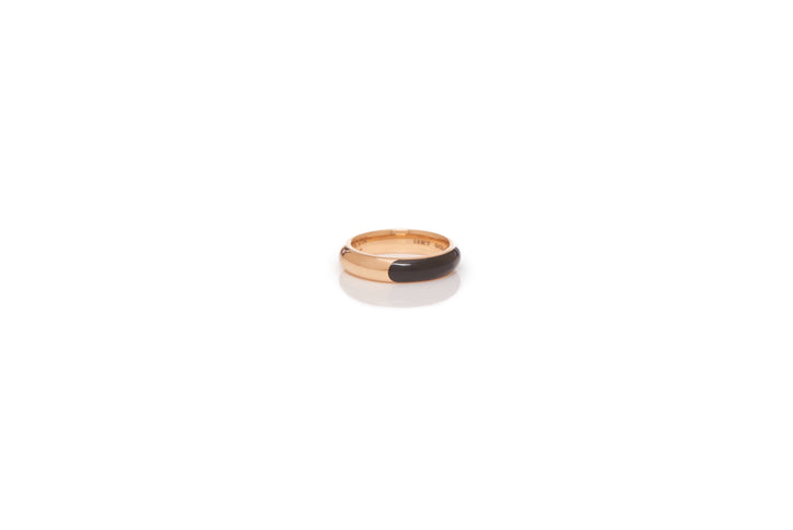 Ring in 18K Rose Gold & Vitreous Black Enamel