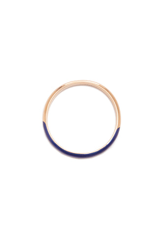 Blue Enamel 18K Rose Gold Bangle - Top View Showing Full Circle | Gabriela Hearst