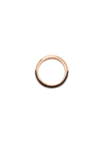 Vitreous Black Enamel & 18K Gold Ring