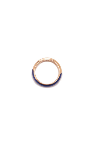 18K Rose Gold Ring with Blue Enamel - Interior View | Gabriela Hearst