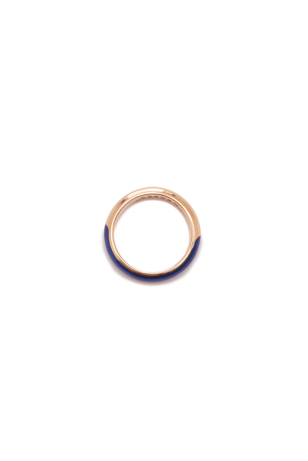 Ring in 18K Rose Gold & Vitreous Blue Enamel