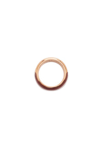 Vitreous Brown Enamel & 18K Gold Ring