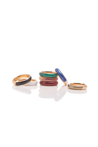 18K Rose Gold Enamel Ring Collection - Multiple Colorways | Gabriela Hearst