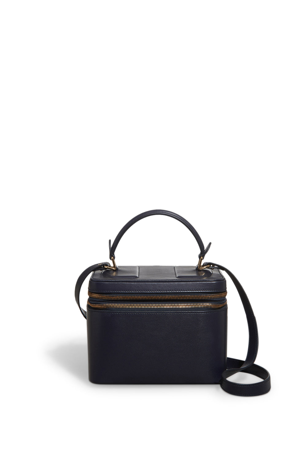 Cartuchera Makeup Bag in Navy Nappa Leather