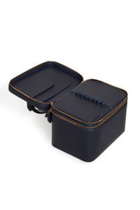 Cartuchera Makeup Bag in Navy Nappa Leather